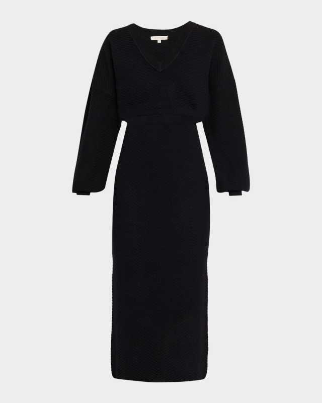 The Ava Chevron Knit Midi Dress